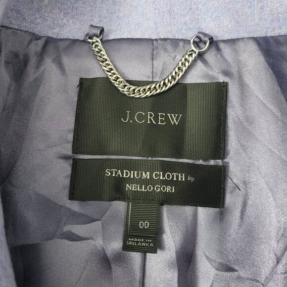 J. Crew Stadium Cloth Cocoon Lilac French Purple Wool Coat Sz 00 Nello Gori B277 - Picture 6 of 11